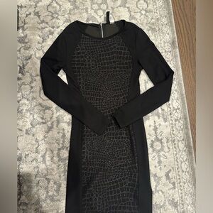 Hm Aligator Black bodycon dress